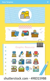 icon set office vector
