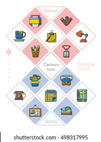 icon set office vector