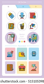 icon set office vector