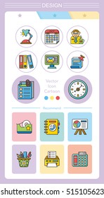 icon set office vector