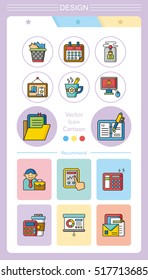 icon set office vector