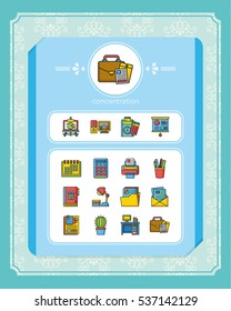 icon set office vector