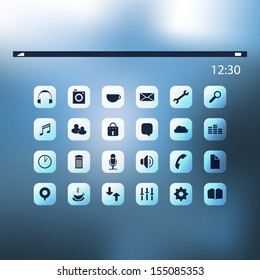 Icon Set On An Abstract Background