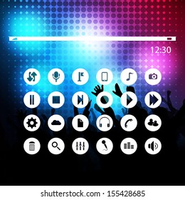 Icon Set On An Abstract Background