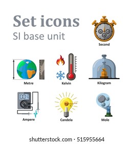 Icon set on basic unit. Vector Illustration