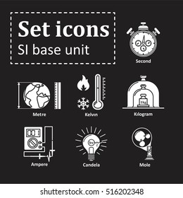 Icon set on basic unit. Vector Illustration