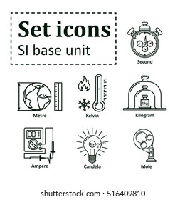 Icon set on basic unit. Vector Illustration