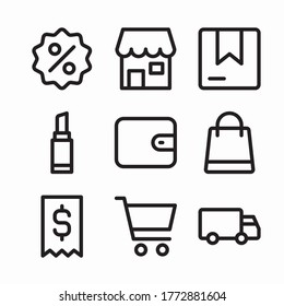 Icon Set Online Shopping for different seasons Line
