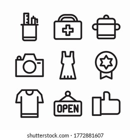 Icon Set Online Shopping for different seasons Line