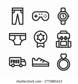 Icon Set Online Shopping for different seasons Line