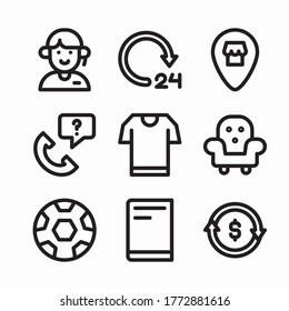 Juego de iconos Compras en línea para diferentes temporadas Línea