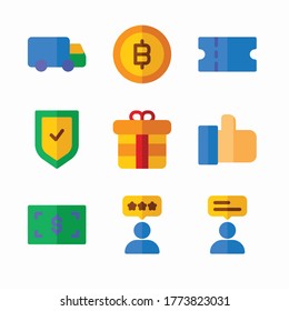 Icon Set Online Shopping for different seasons Color