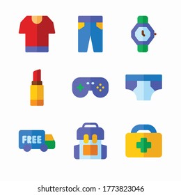 Icon Set Online Shopping for different seasons Color