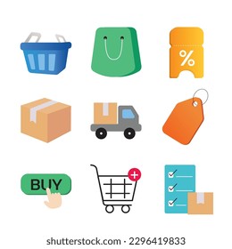 icon set Online shopping. Online marketing. Vector.Isolated background
