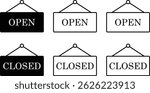 Icon set with opening and closing announcements