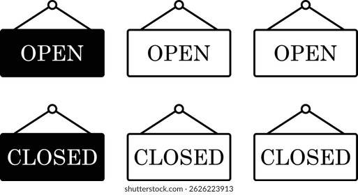 Icon set with opening and closing announcements