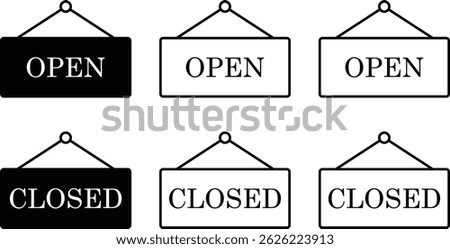Icon set with opening and closing announcements