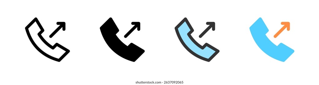Icon set for outgoing call. Perfect for telephony apps or communication UI.