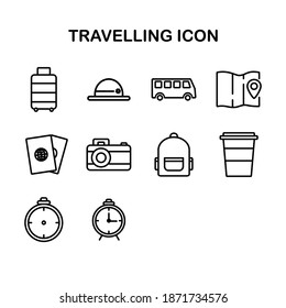 Icon set Outline of Travelling. Easy use for your website, blog, design or another