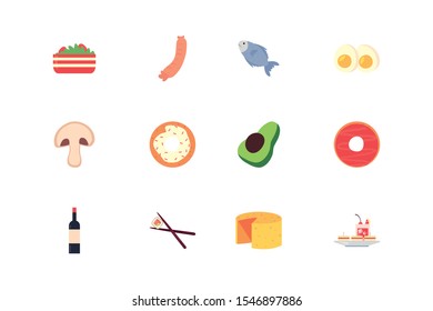 icon set pack design, food drinks eat restaurant menu dinner lunch cooking and meal theme Vector illustration