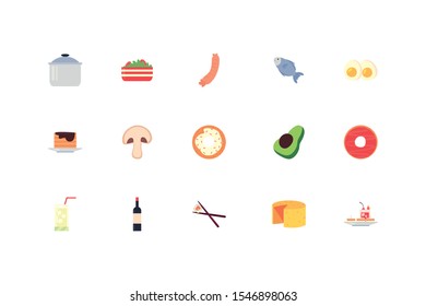icon set pack design, food drinks eat restaurant menu dinner lunch cooking and meal theme Vector illustration