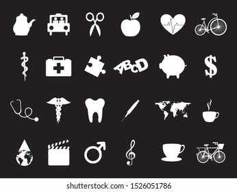 Icon set pack, High Quality variety symbols for all purposes Vector illustration