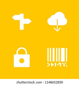 icon set with panel, cloud computing and lock vector illustration for graphic design and web