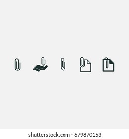 icon set of paper clip