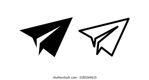 Icon set of paper plane. Editable vector pictograms isolated on a white background. Trendy outline symbols for mobile apps and website design. Premium pack of icons in trendy line style.