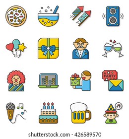 icon set party vector