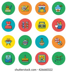 icon set party vector