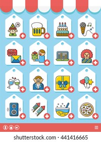 icon set party vector