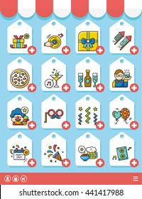 icon set party vector