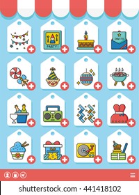icon set party vector