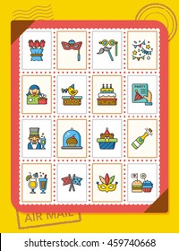 icon set party vector