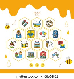 icon set party vector