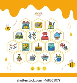 icon set party vector