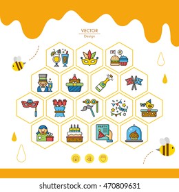 icon set party vector