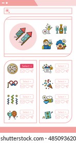 icon set party vector
