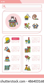 icon set party vector