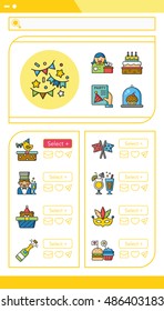 icon set party vector