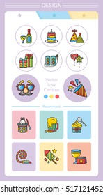 icon set party vector