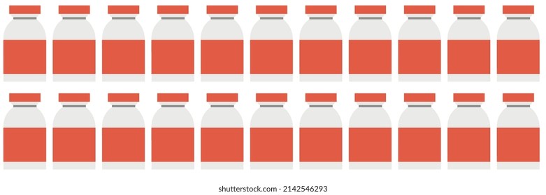 Icon set, pattern, medicine bottles, vector.