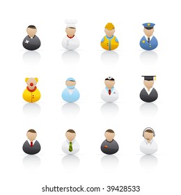 Icon Set - People Occupation. Set of icons on white background in Adobe Illustrator EPS 8 format for multiple applications.