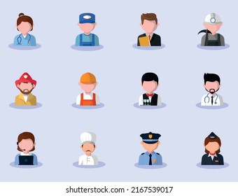 icon set people professions design