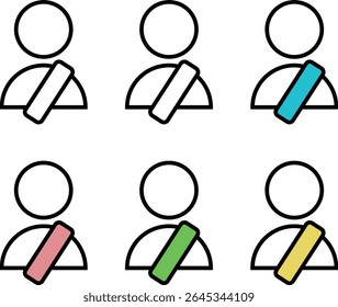 Conjunto de ícones de pessoas usando faixas em vários esquemas de cores