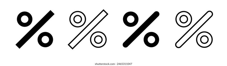 signo de porcentaje de conjunto de iconos, diseño de Vector simple