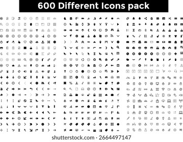 Icon set Perfect Designed icons pack of 600 Web Icons Stock Vector	