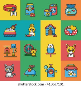 icon set pet vector