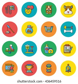 icon set pet vector